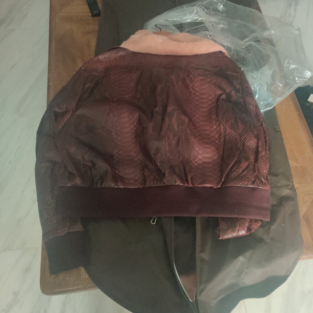 Double D Ranch Presley Style Python And Mink Jack… - image 4